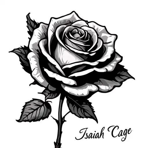 The Name Isaiah Cage On A Rose Stem