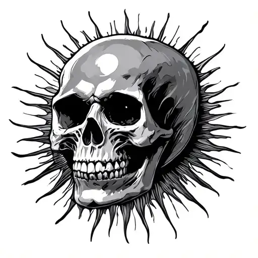 Skull In Sun Rising