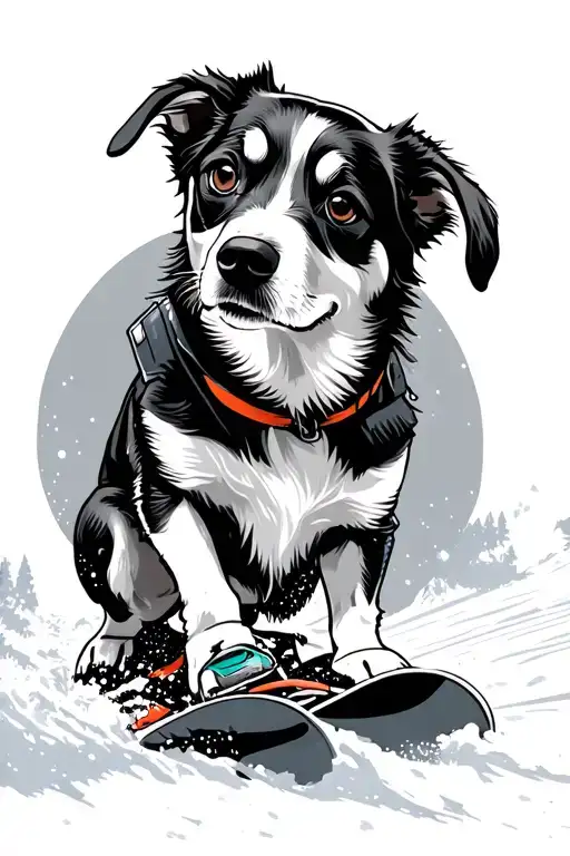 Snowboarding Dog