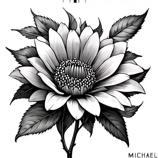 The Name Michael As The Stem Of A Flower