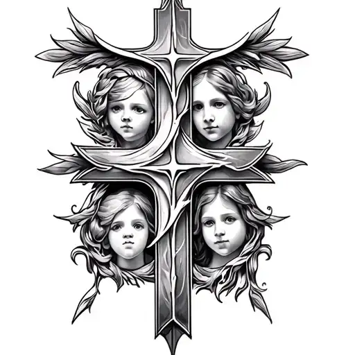 Cross And Family Of Four Elements