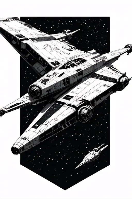 Star Wars Ship Flying Xwing Geometric