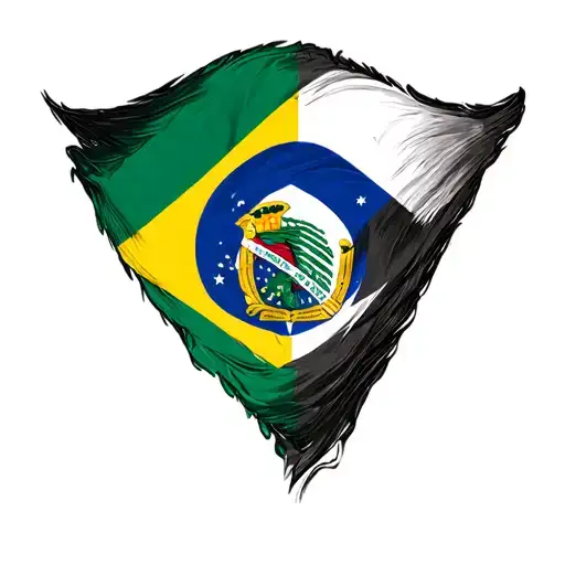 Brazil And Basque Country Flag With Cruz In The Middle