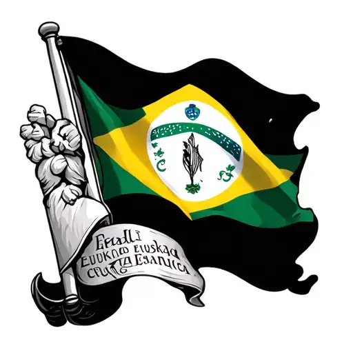 Brazil And Euskadi Flag With Cruz Evangelica In The Middle