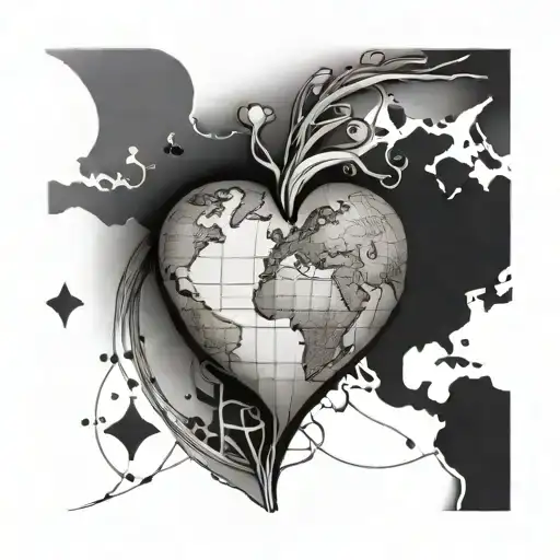 A Heart-shaped Globe With A Trail Of Hearts Connecting The Places Where Your Sons Were Born
