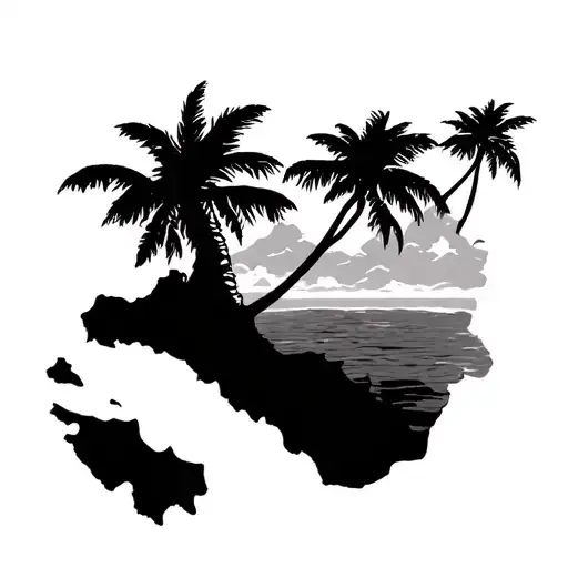 Hawaii Island Map Tattoo idea