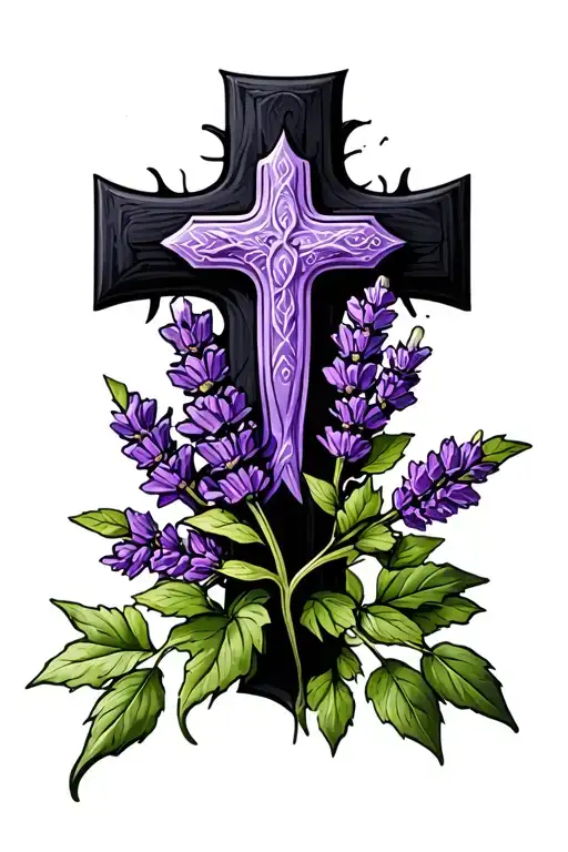 Lavender And Vine Cross