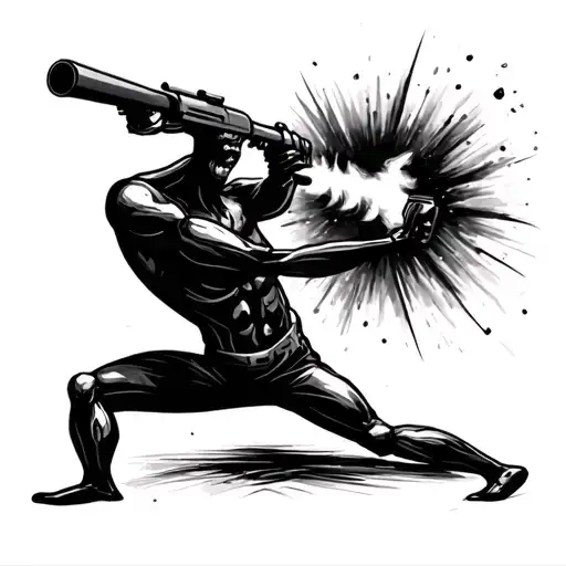 Black And White Stickman Shooting Another Stickman