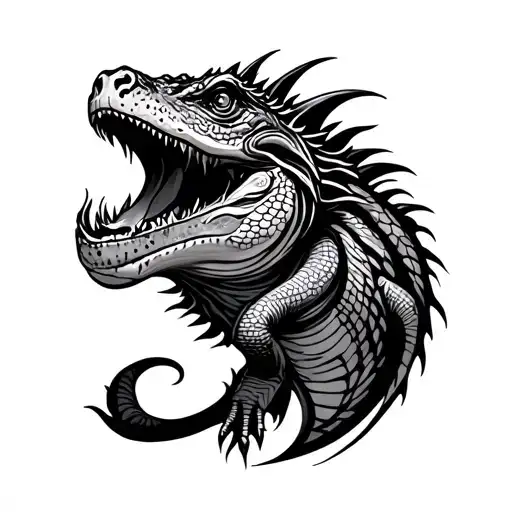 Tribal Design Komodo Dragon