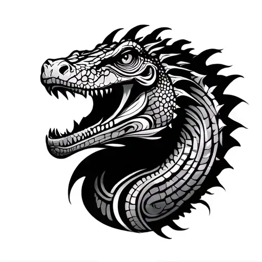 Tribal Design Komodo Dragon