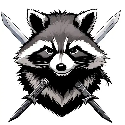 Rocket Raccoon With Innosuke Swords Crossing