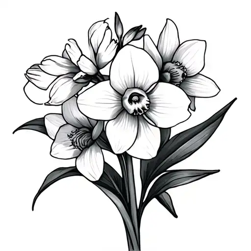 Larkspur And Narcissus