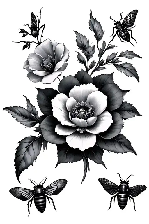 Gothic Flowers And Bugs Full Sleeve