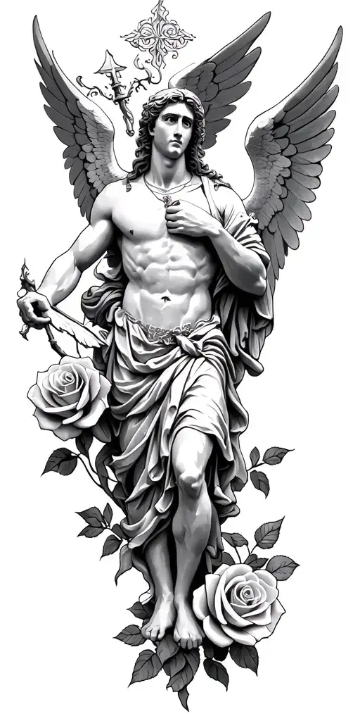 St Michael The Archangel And Roses