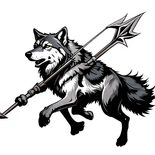 Archers Wolf Running Arrowhead