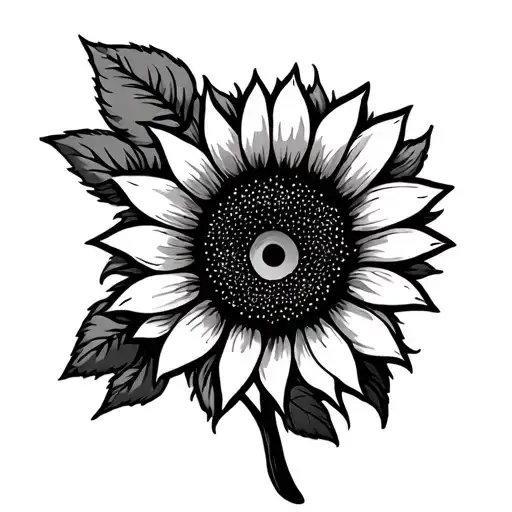 Sunflower Thigh Tattoo With Protection And Sunshine