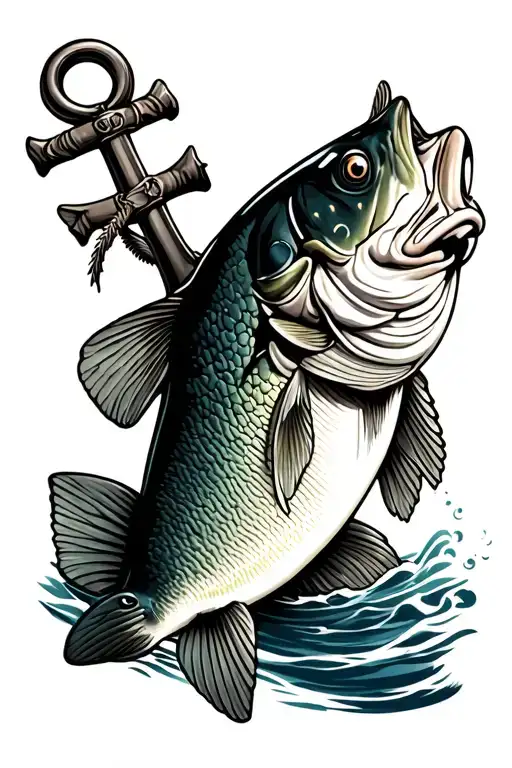 Largemouth Bass Navy Anchor Memorial