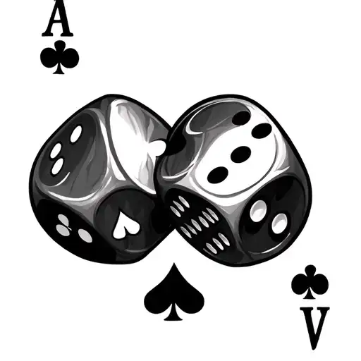 2 Aces Heart And Club With Dice 3 And 3