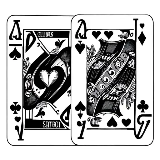 2 Aces Heart And Club Cards With Dice 3 And 3