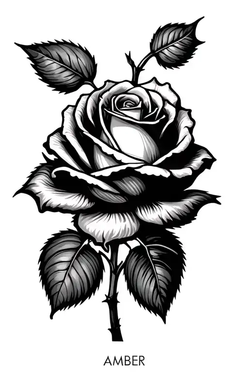 A Rose With The Name Amber As A Replacement Of The Stem