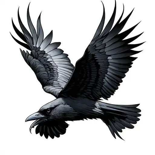 Raven Flying