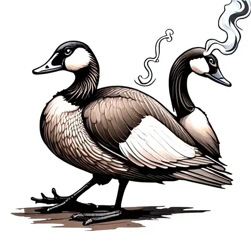 A Stoner Goose Strutting Smoking A Joint