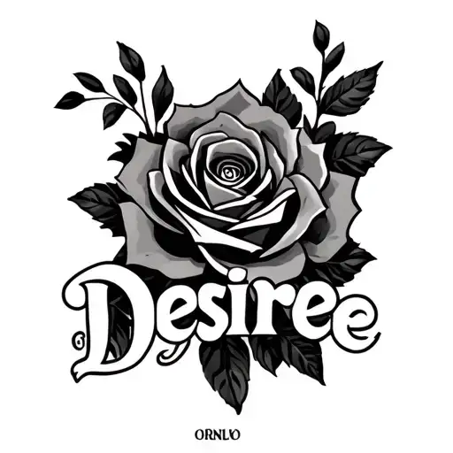 Tattoo For Trapecio That Has The Name Desiree Only Letters