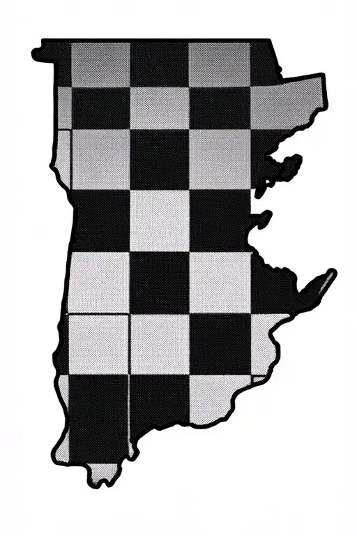 Tennessee State Outline With Checkerboard Pattern
