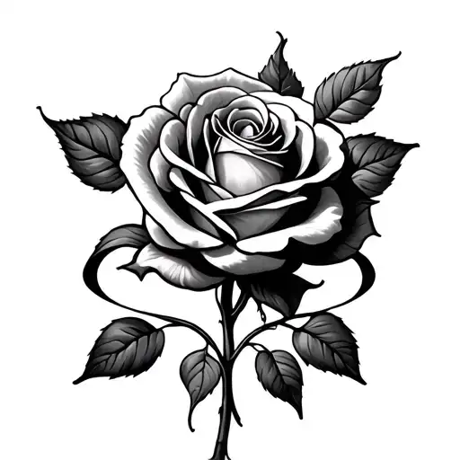 Rose With Infinty Symbol Intertwined Within