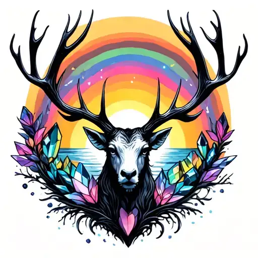 Pretty Wendigo Femine Crystals Sunset Rainbow Hazel