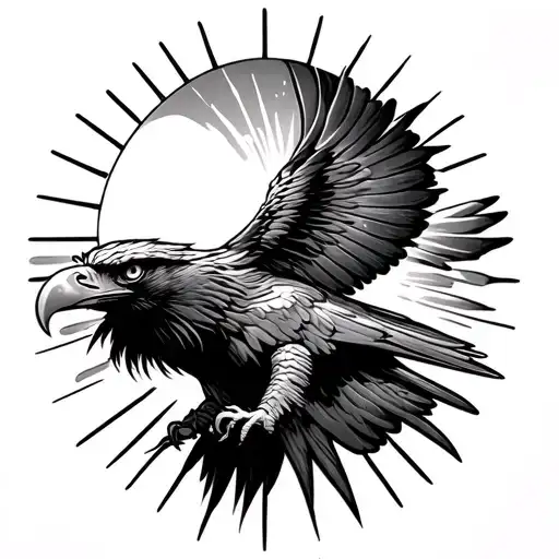 Eagle With Sun In Background Chest