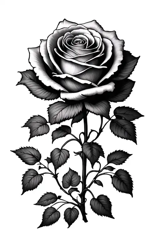 Wilting Rose With A Lot Of Vines Growing