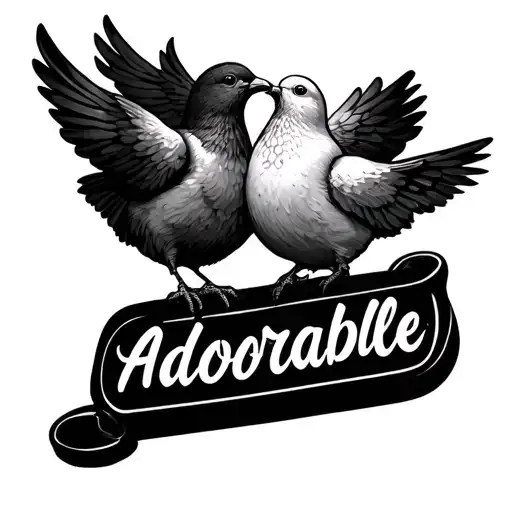 The Word Adorable Made Out Of Sugar Can With Two Doves Carrying It To Heaven