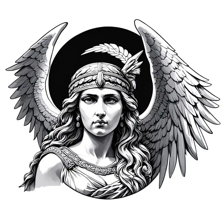 Winged Greek Goddess Athena