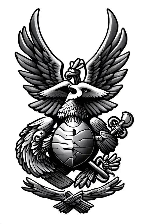 Marine Corps And Air Force Emblem Intertwined