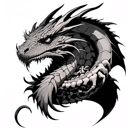 A Beardred Dragon Slightly Decomposing With Bones Visible