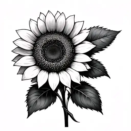 Sunflower Black And White