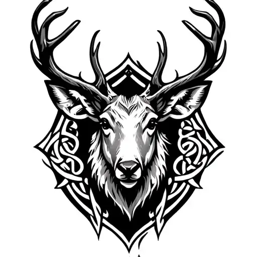 Celtic Deer Head