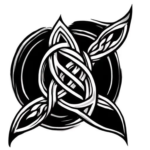 Celtic Style Gordian Knot Tattoo Style On Shoulder
