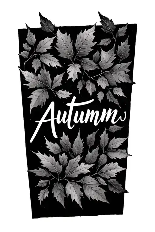Autumn Leaves Falling Behind A Name Written Autumn