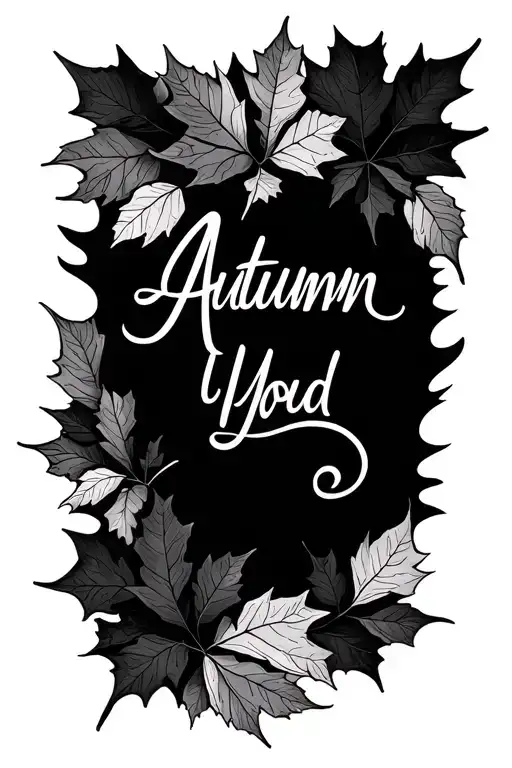 Autumn Leaves Falling Behind A Name Written Autumn Sideways