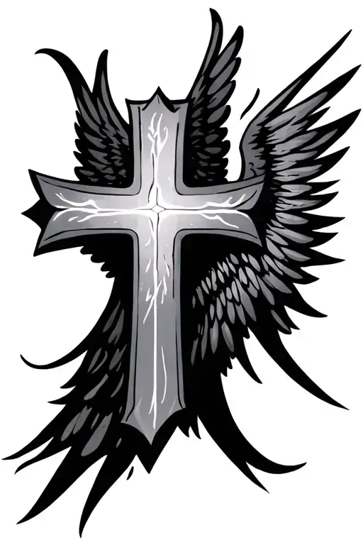 I Want A Cross Design With Wings