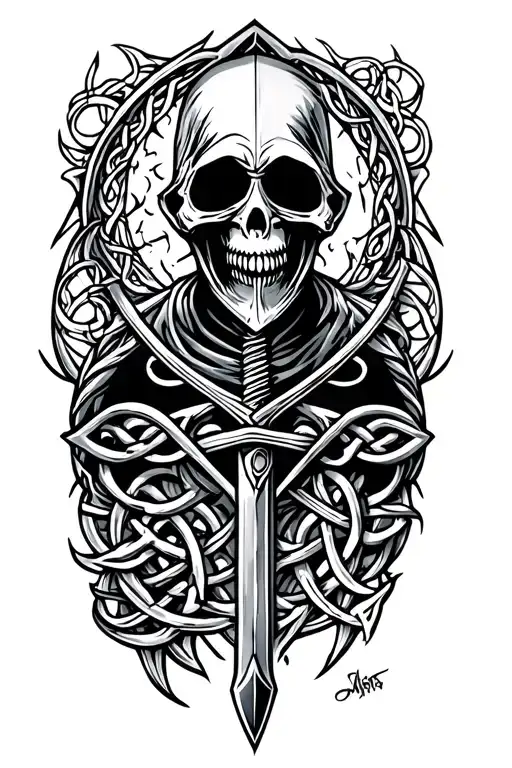 Grim Reaper Syth Inspired Celtic Design