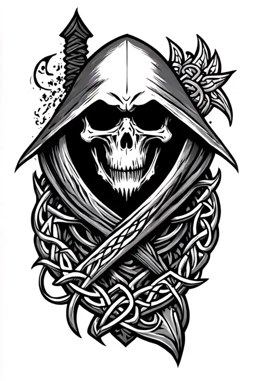 Grim Reaper Syth Inspired Celtic Design