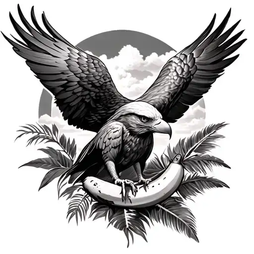 Eagle And Banana Tree Tattoo Inside