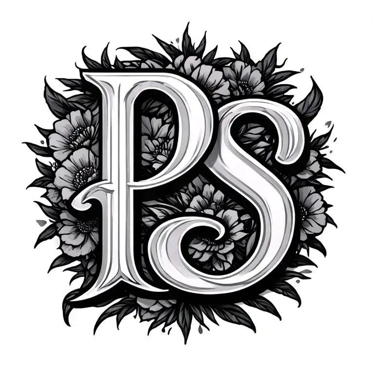 Letters P And S Embossed Surrounded