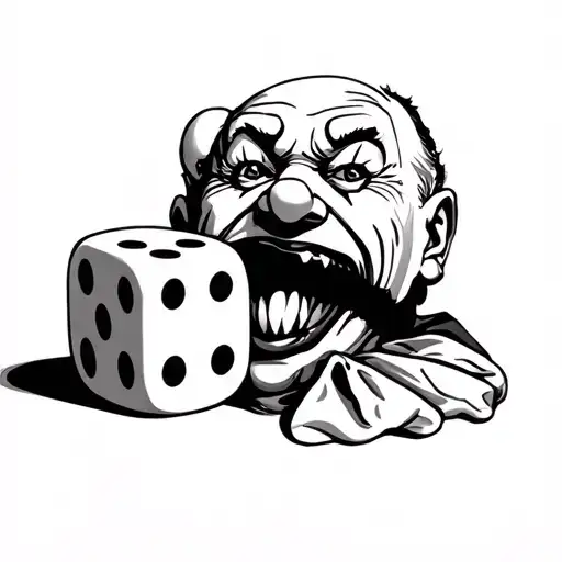 Clown Chewing Dice