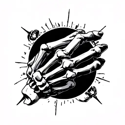 The Fool Skeleton Hand Holding