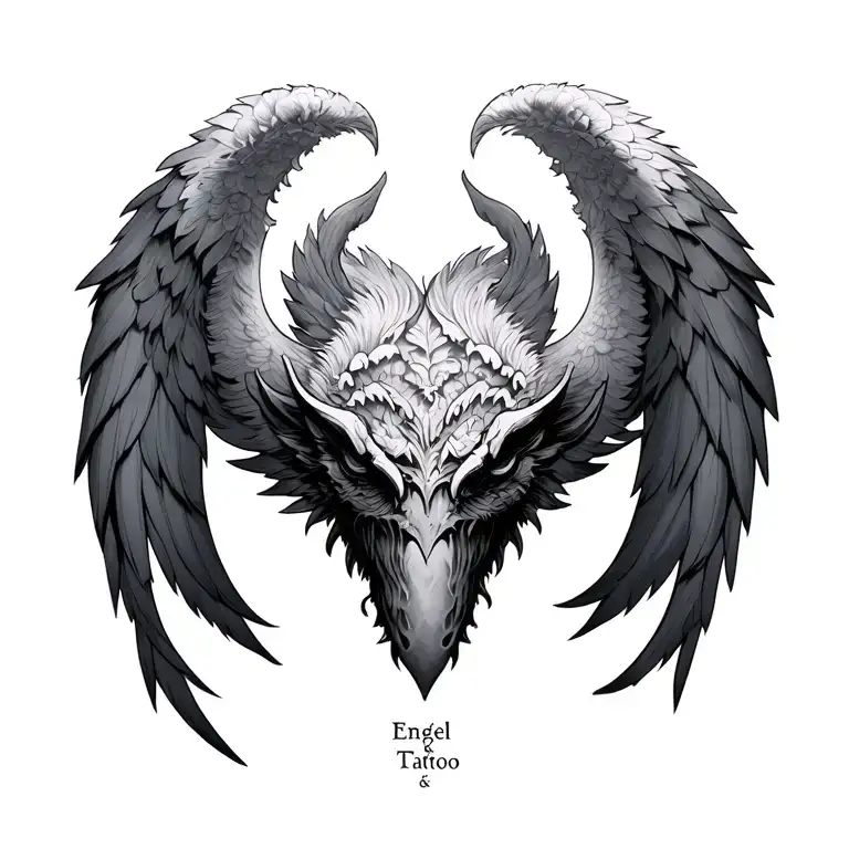 Breast Tattoo Engel & Teufel