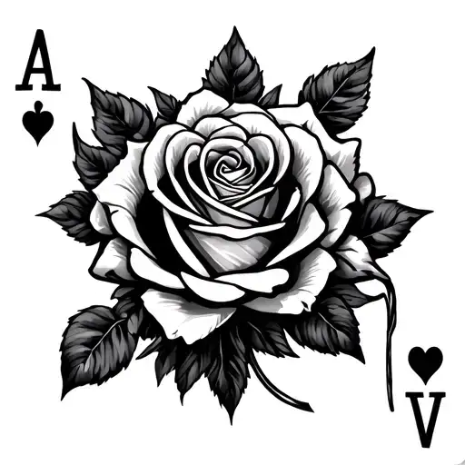 Roses And Hearts Playing Card